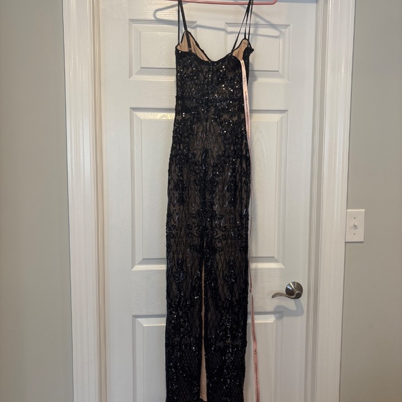 Lulus Moonlit Love Black Sequin Sleeveless Maxi Dress - Size XS - Picture 3 of 3